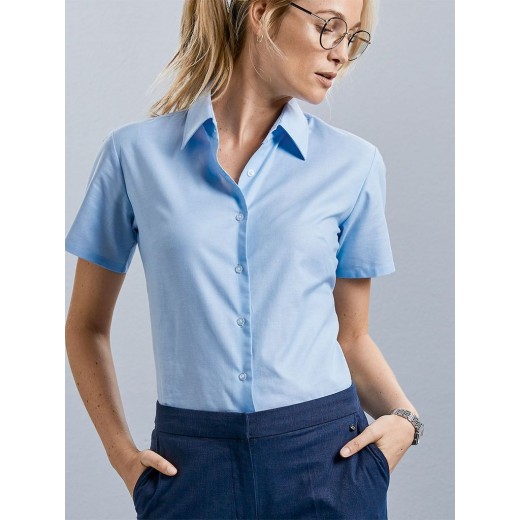 LADIES' SHORT SLEEVE EASY CARE OXFORD SHIRT JE933F